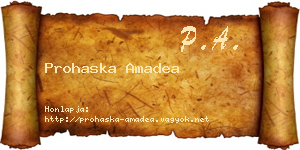Prohaska Amadea névjegykártya